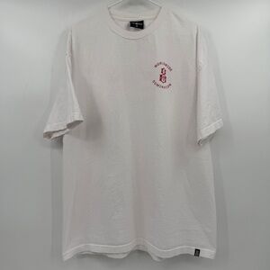 Rebel Eight T Shirt Men 2XL White Red Crew Neck World Domination Short Sleeve